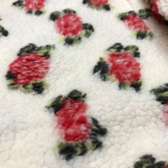 The Great. Bomber Jacket Womens Size 1 US Small Zip Plush Cream Rose Fleece - Picture 13 of 14